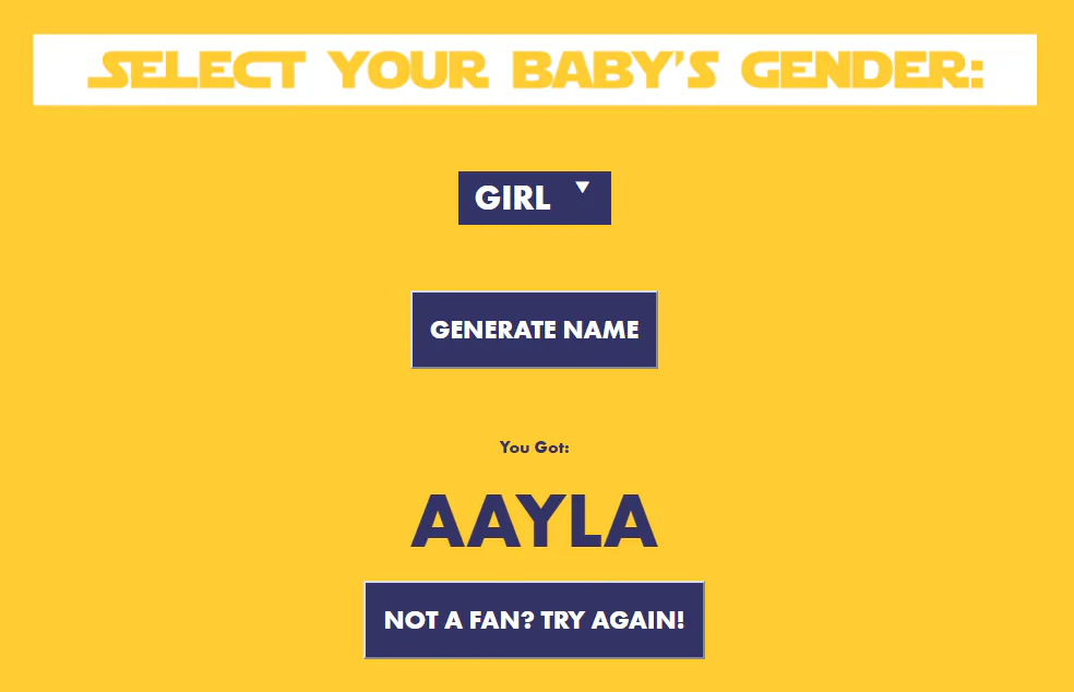 There's Now A Star Wars Baby Name Generator For All You Nerds