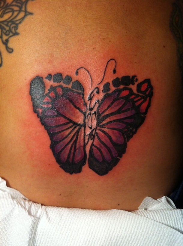 11 Purple Butterfly Tattoos To Honor The Baby You Lost & The Baby You