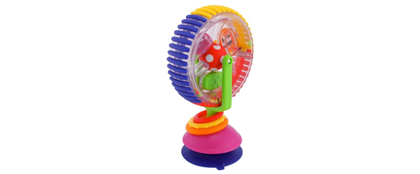 sassy developmental wonder wheel suction toy