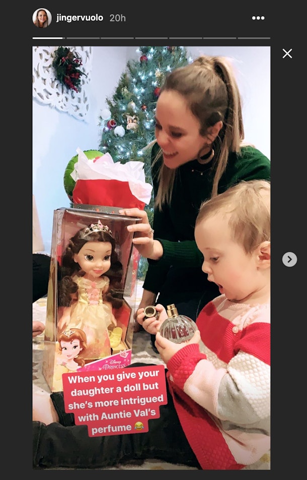 Jinger Duggar Shares Her Daughter's All-Too-Familiar Reaction To The Perfect Christmas Gift | Jinger Duggar's Daughter's Christmas Reaction For Christmas, The Counting On Star, Jinger And Her Husband, Jeremy Vuolo Gifted Their Daughter A Belle Doll. Instead Of Showing Any Interest In The Doll, Felicity Was Instead Obsessed With A Bottle Of Perfume. Celebrities jinger duggar's daughter's christmas reaction