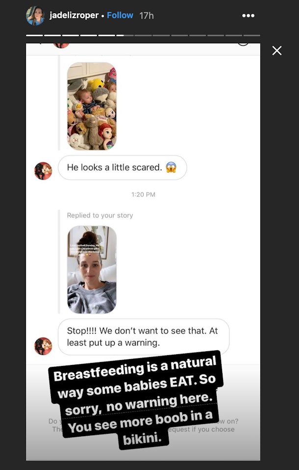 Jade Roper Was Mom-Shamed For Sharing A Video Of Her Breastfeeding Her Baby, So She Responded With The Perfect Clapback | Parenting Questions | Mamas Uncut jade roper was mom-shamed for sharing a video of her breastfeeding her baby, so she responded with the perfect clapback