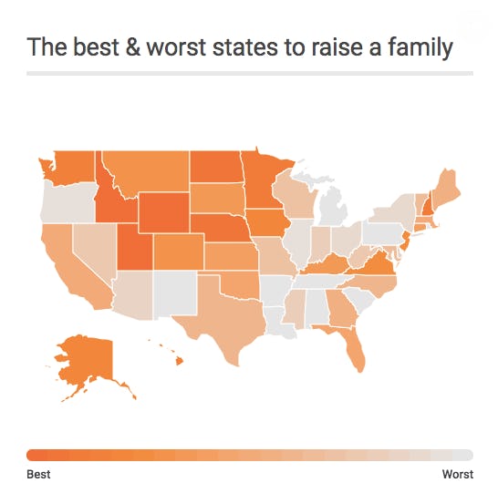 The Best & Worst States To Raise A Family In 2019, According To A