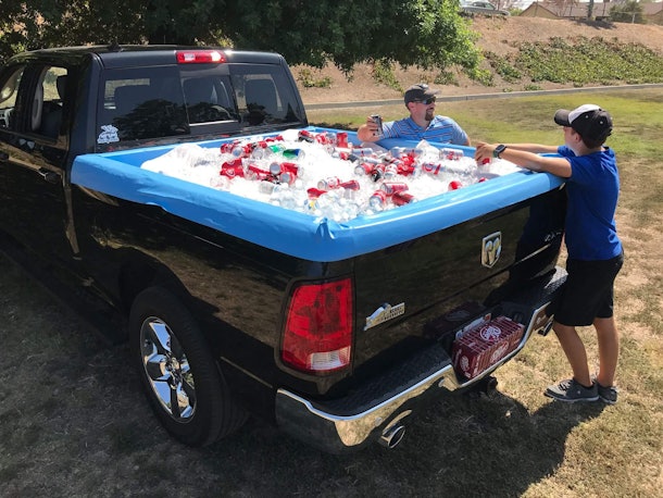 pool in truck bed