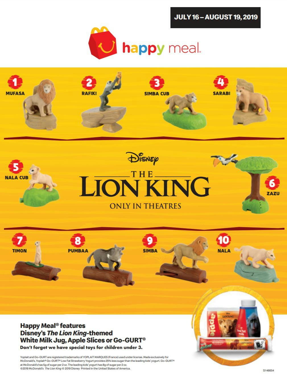 mcdonalds lion king toys 1994