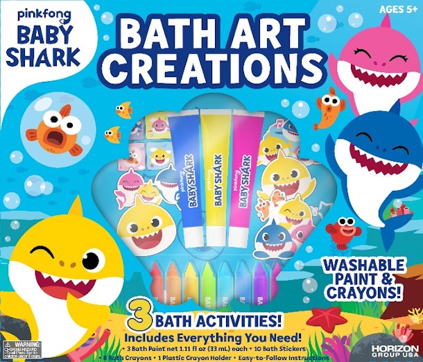 This Baby Shark Bath Art Set Will Make Bath Time Your Kid's Favorite