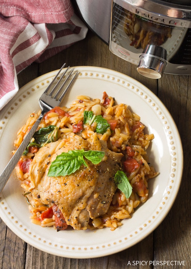 Instant Pot Herb Chicken Orzo is one chicken Instant Pot recipe your whole family can enjoy. 