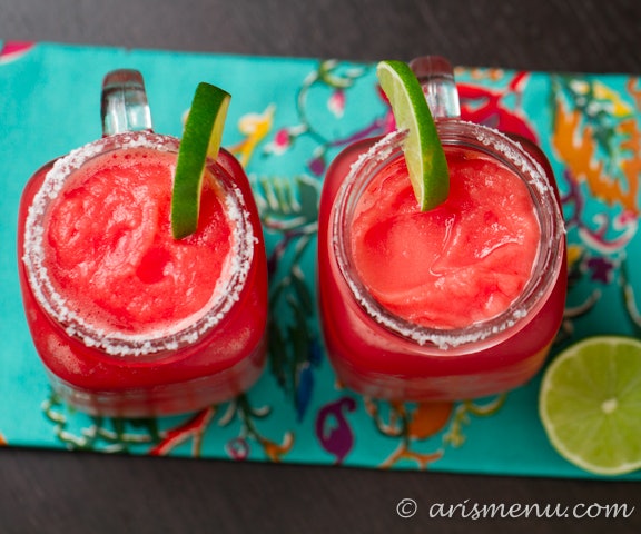 These restaurant-style margaritas are the perfect recipes to use up your watermelon.  