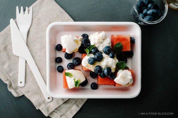 Watermelon Burrata Salad is one recipe to use up your watermelon leftovers this summer. 