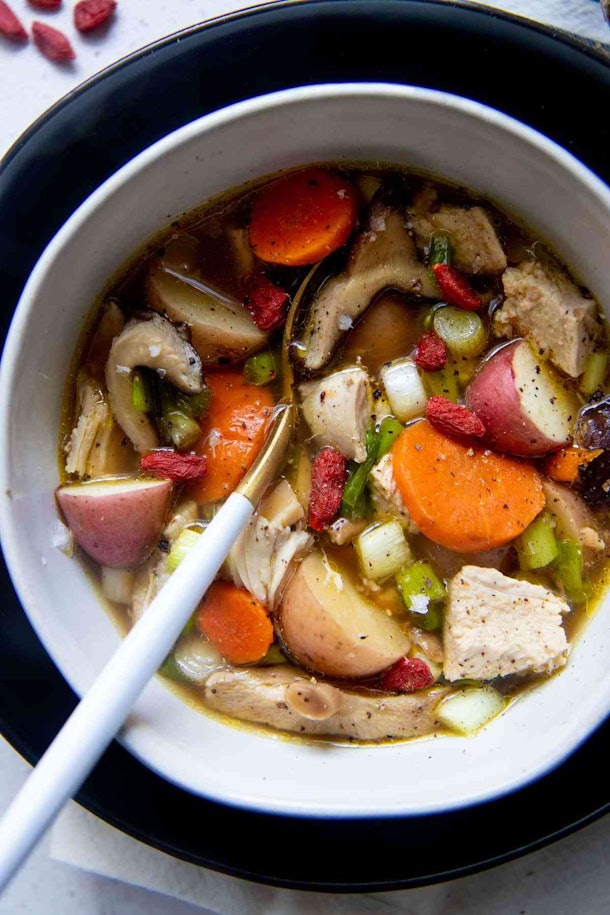 Instant pot chicken noodle soup from wholefully