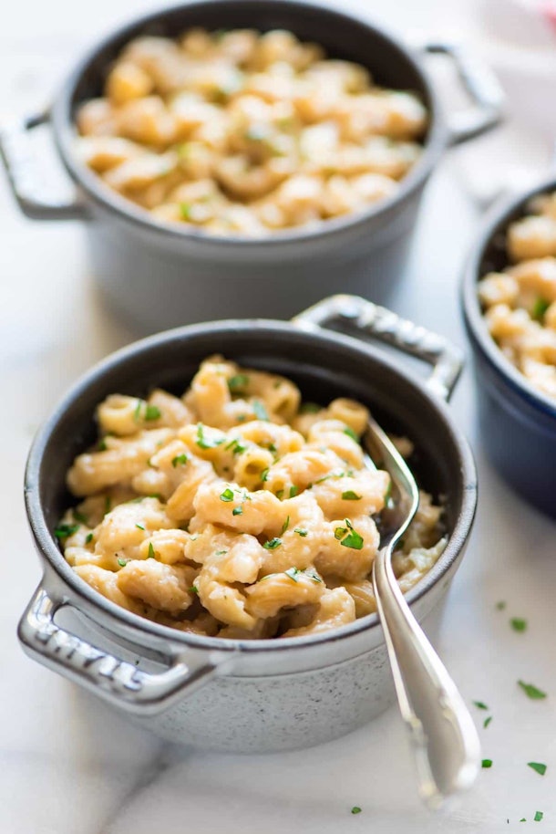 well plated instant pot cauliflower mac and cheese