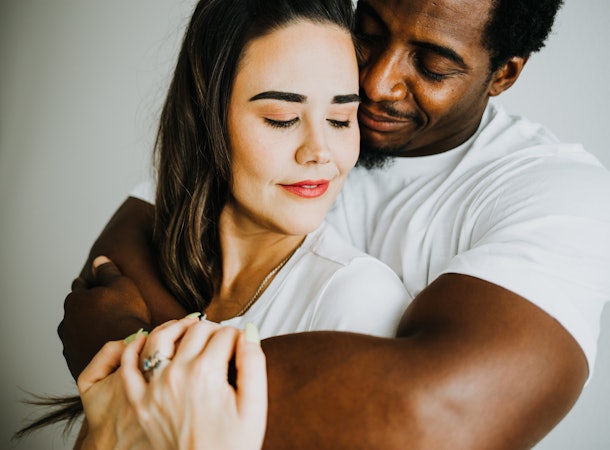 Loving couple embracing